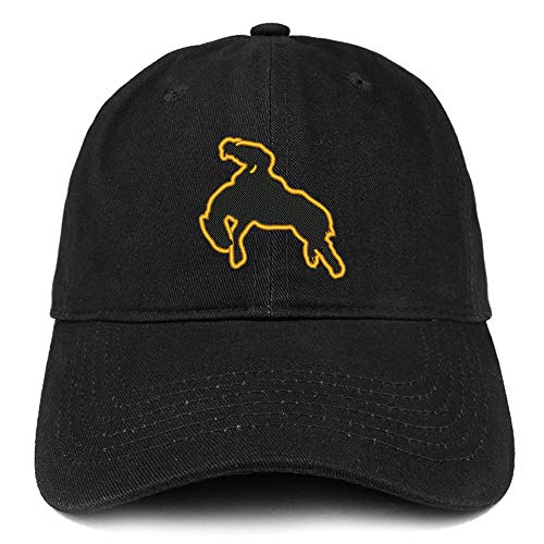 Trendy Apparel Shop Bronco Rider Embroidered Soft Crown 100% Brushed Cotton Cap