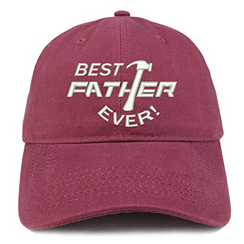 Trendy Apparel Shop Best Father Ever Embroidered Soft Crown 100% Brushed Cotton Cap