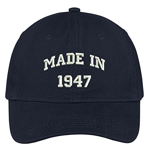Trendy Apparel Shop Made in 1947-72nd Birthday Embroidered Brushed Cotton Baseball Cap