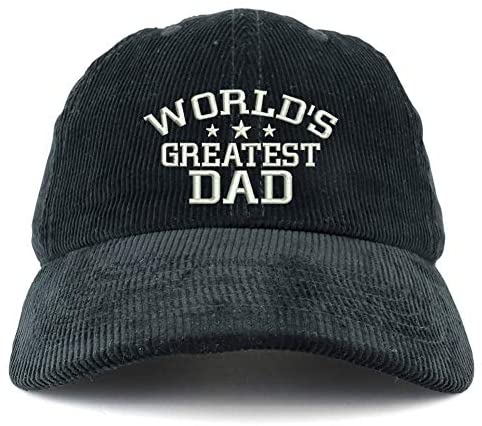 Trendy Apparel Shop World's Greatest Dad Corduroy Unstructured Baseball Cap