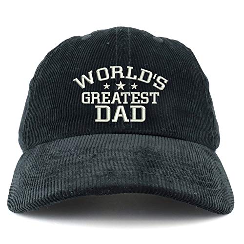 Trendy Apparel Shop World's Greatest Dad Corduroy Unstructured Baseball Cap