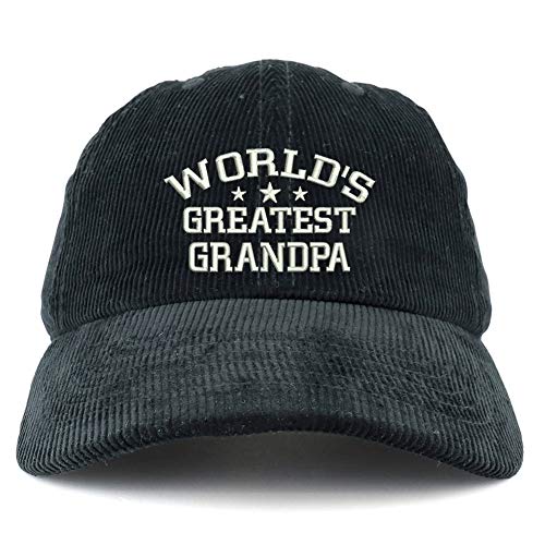Trendy Apparel Shop World's Greatest Grandpa Corduroy Unstructured Baseball Cap