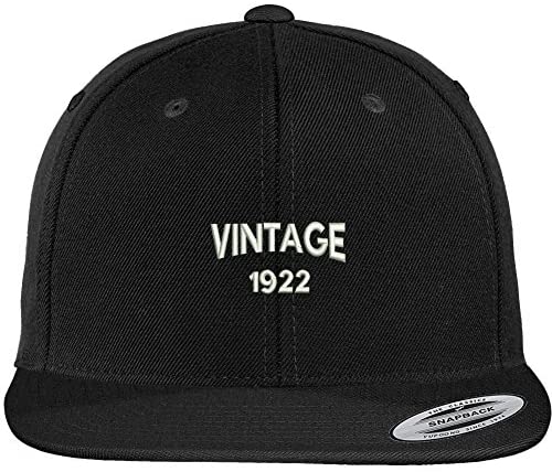 Trendy Apparel Shop Small Vintage 1922 Embroidered 97th Birthday Flat Bill Snapback Baseball Cap