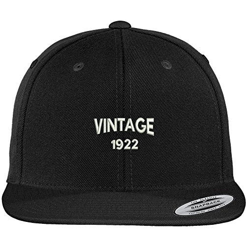 Trendy Apparel Shop Small Vintage 1922 Embroidered 97th Birthday Flat Bill Snapback Baseball Cap