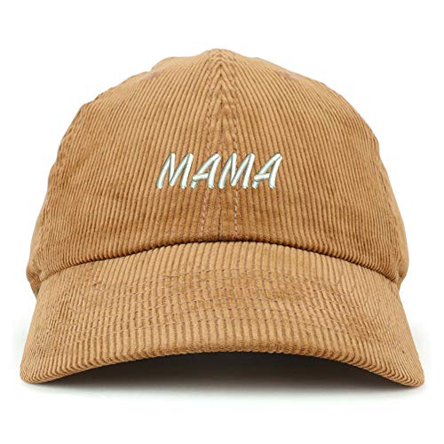 Trendy Apparel Shop Mama Embroidered Cotton Corduroy Unstructured Baseball Cap