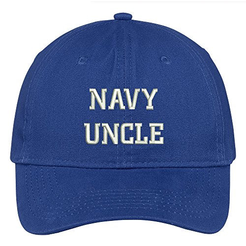 Trendy Apparel Shop Navy Uncle Embroidered Soft Crown 100% Brushed Cotton Cap