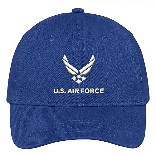 Trendy Apparel Shop U.S. Air Force Logo and Text Embroidered Soft Cotton Low Profile Baseball Cap