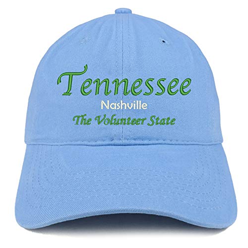 Trendy Apparel Shop Tennessee Nashville Embroidered Soft Crown 100% Brushed Cotton Cap