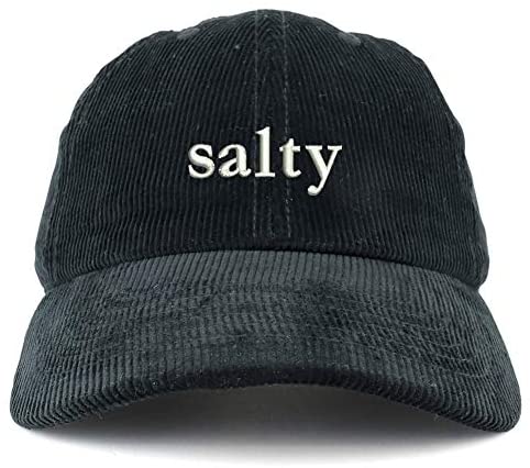 Trendy Apparel Shop Salty Embroidered Cotton Corduroy Unstructured Baseball Cap
