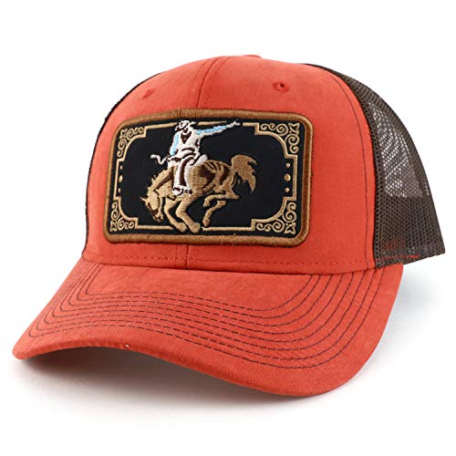 Trendy Apparel Shop Bull Riding Rodeo Structured Mesh Back Snapback Cap
