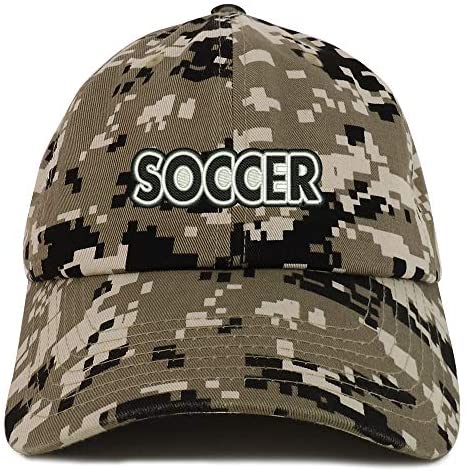 Trendy Apparel Shop Soccer Embroidered Soft Crown 100% Brushed Cotton Cap