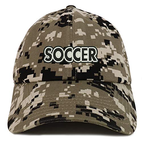 Trendy Apparel Shop Soccer Embroidered Soft Crown 100% Brushed Cotton Cap