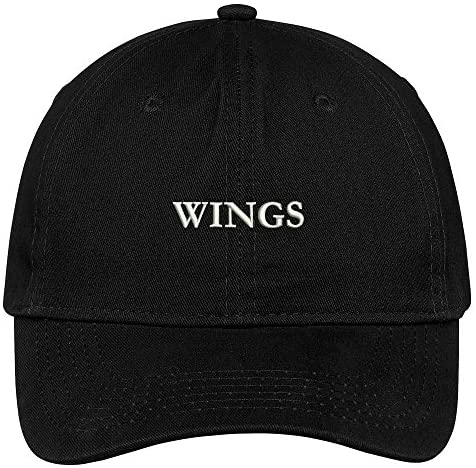 Trendy Apparel Shop Wings Embroidered Low Profile Soft Cotton Brushed Baseball Cap