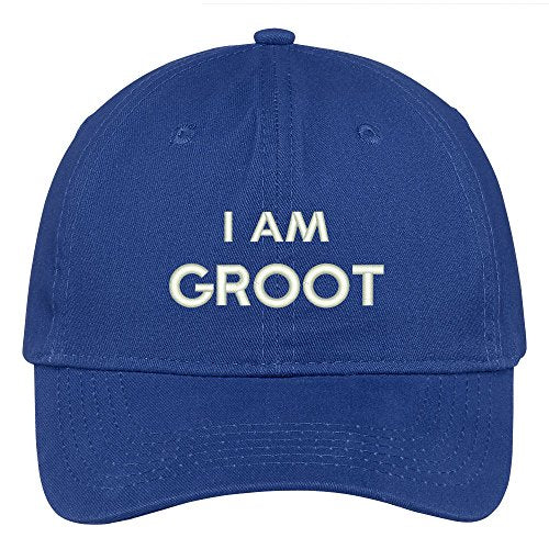 Trendy Apparel Shop I Am Groot Embroidered Soft Low Profile Adjustable Cotton Cap