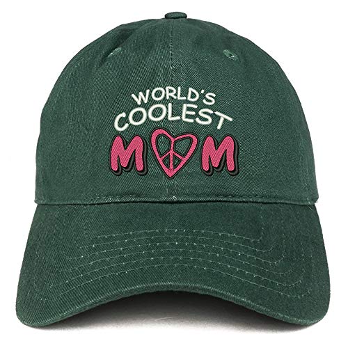 Trendy Apparel Shop World's Coolest Mom Soft Crown 100% Brushed Cotton Cap