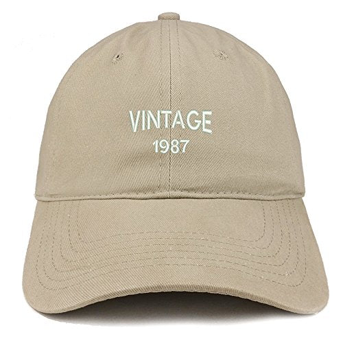 Trendy Apparel Shop Small Vintage 1987 Embroidered 34th Birthday Adjustable Cotton Cap