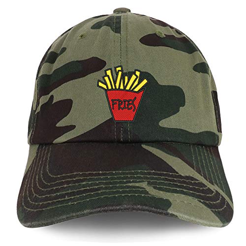 Trendy Apparel Shop Fries Embroidered Soft Crown 100% Brushed Cotton Cap