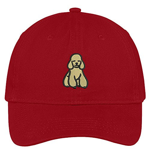Trendy Apparel Shop Poodle Embroidered Low Profile Soft Cotton Brushed Cap