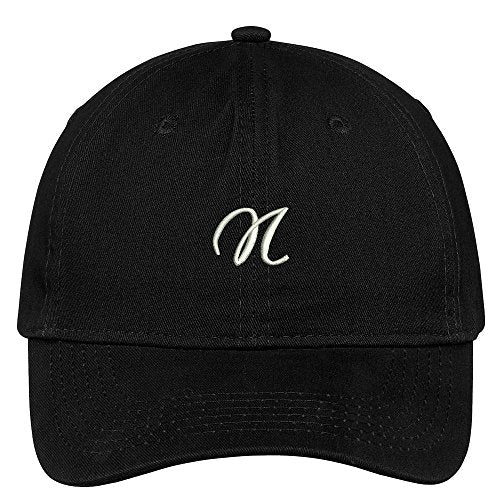 Trendy Apparel Shop Letter N Small Script Font Embroidered Adjustable Cotton Cap