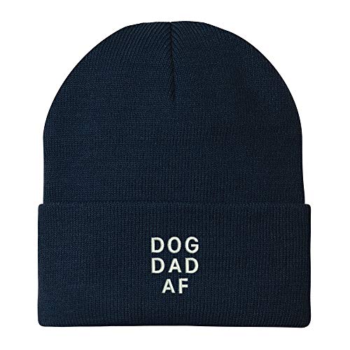 Trendy Apparel Shop Dog Dad AF Embroidered Winter Long Cuff Beanie