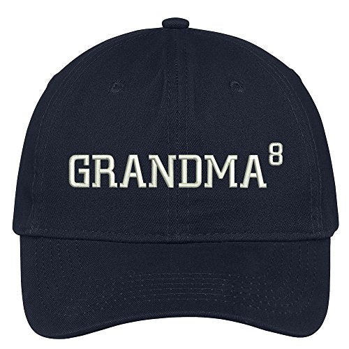 Trendy Apparel Shop Grnadma of 8 Grandchildren Embroidered 100% Quality Brushed Cotton Baseball Cap