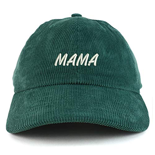 Trendy Apparel Shop Mama Embroidered Cotton Corduroy Unstructured Baseball Cap