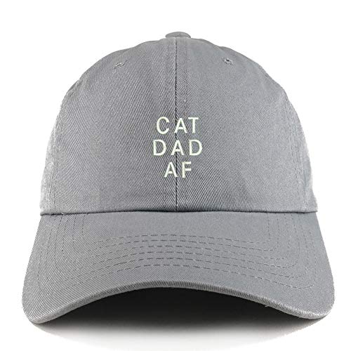 Trendy Apparel Shop Cat Dad AF Solid Adjustable Unstructured Dad Hat