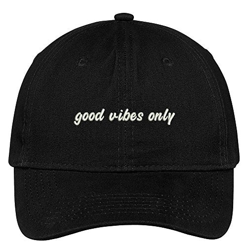 Trendy Apparel Shop Good Vibes Only Italic Embroidered Adjustable Cotton Cap