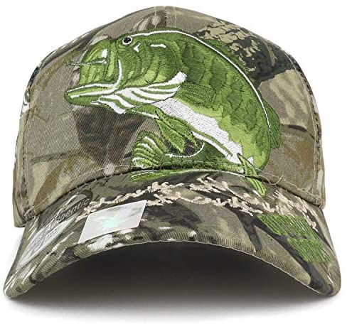Trendy Apparel Shop Bass Fish Outdoor Sports Embroidered Adjustable Baseball Cap