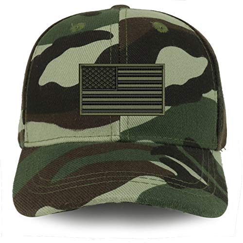 Trendy Apparel Shop USA Olive Flag Embroidered Youth Size Kids Structured Baseball Cap