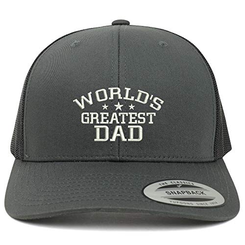 Trendy Apparel Shop Flexfit World's Greatest Dad Embroidered Retro Trucker Mesh Cap