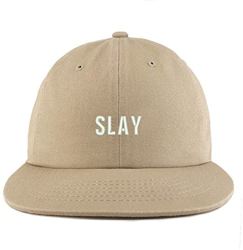 Trendy Apparel Shop Slay Embroidered Unstructured Flatbill Adjustable Cap