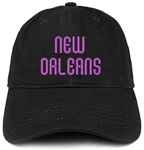 Trendy Apparel Shop New Orleans Text Embroidered Soft Crown 100% Brushed Cotton Cap