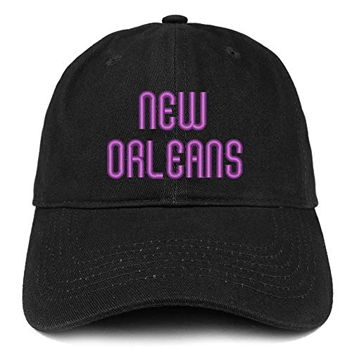 Trendy Apparel Shop New Orleans Text Embroidered Soft Crown 100% Brushed Cotton Cap
