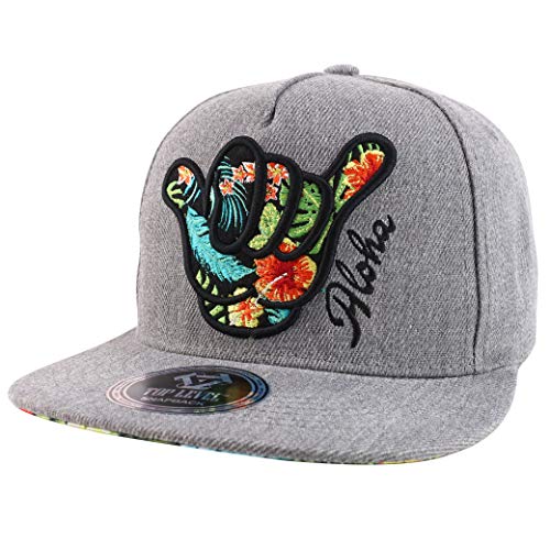 Trendy Apparel Shop Floral Aloha Embroidered 5 Panel Flatbill Snapback Baseball Cap