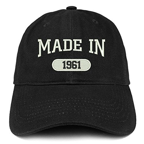 Trendy Apparel Shop Made in 1961 Embroidered 60th Birthday Brushed Cotton Cap