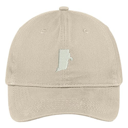 Trendy Apparel Shop Rhode Island State Map Embroidered Low Profile Soft Cotton Brushed Baseball Cap