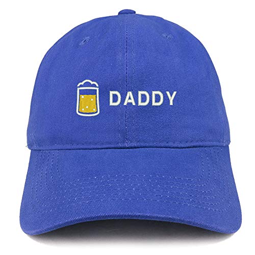 Trendy Apparel Shop Daddy with Beer Embroidered Brushed Cotton Cap