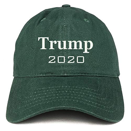 Trendy Apparel Shop Trump 2020 Text Embroidered 100% Cotton Adjustable Cap Dad Hat