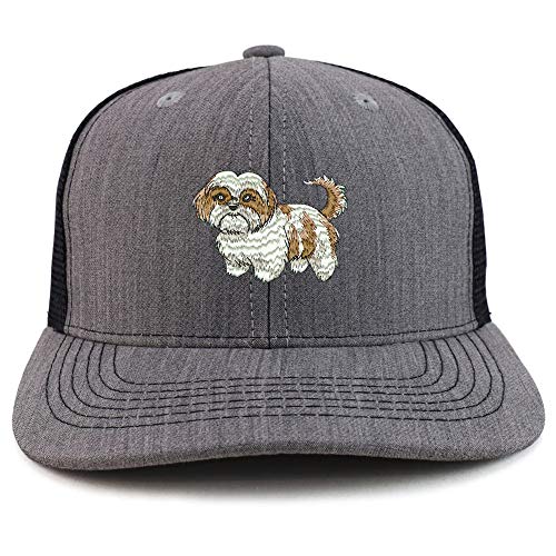 Trendy Apparel Shop Shih Tzu Two Two Tone Mesh Back Trucker Baseball Cap