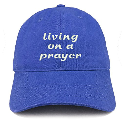 Trendy Apparel Shop Living On A Prayer Embroidered Brushed Cotton Cap