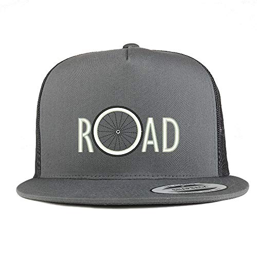 Trendy Apparel Shop Bicycle Road Embroidered 5 Panel Flatbill Mesh Cap