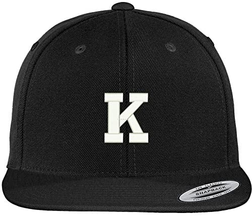 Trendy Apparel Shop Letter K Collegiate Varsity Font Initial Embroidered Baseball Cap