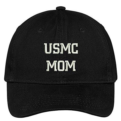Trendy Apparel Shop USMC Mom Embroidered Soft Crown 100% Brushed Cotton Cap