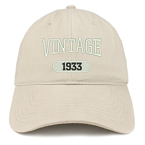 Trendy Apparel Shop Vintage 1933 Embroidered 88th Birthday Relaxed Fitting Cotton Cap