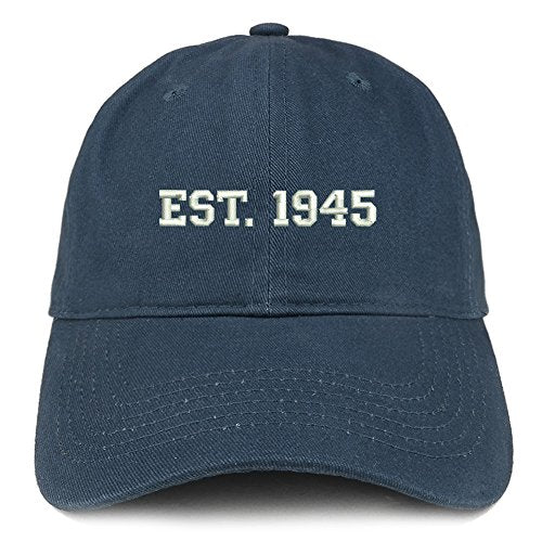 Trendy Apparel Shop EST 1945 Embroidered - 76th Birthday Gift Soft Cotton Baseball Cap