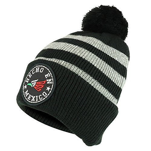 Trendy Apparel Shop Hecho EN Mexico Cara Cara Eagle Embroidered Winter Pom Pom Beanie