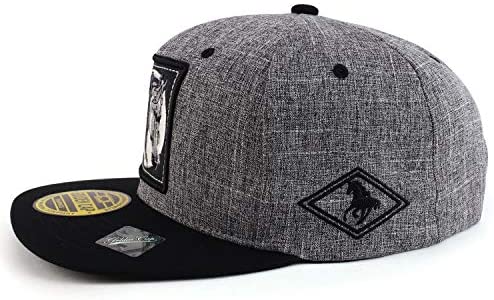 Trendy Apparel Shop Horse Patch Embroidered Two Tone Flatbill Snapback Cap
