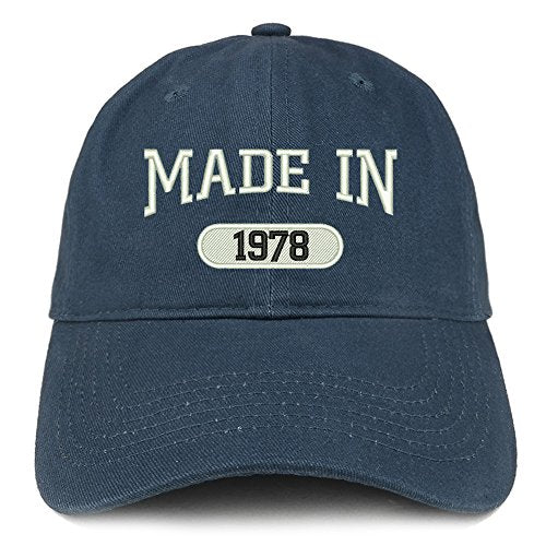 Trendy Apparel Shop Made in 1978 Embroidered 43rd Birthday Brushed Cotton Cap