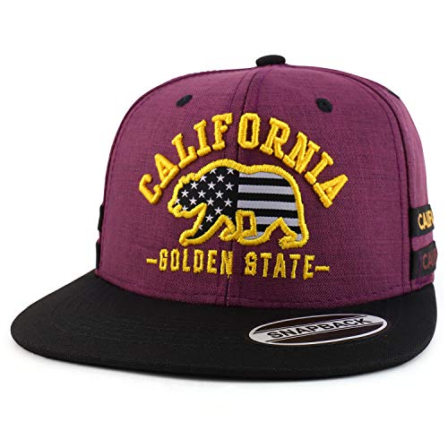 Trendy Apparel Shop California Golden State Bear 3D Embroidered Flatbill Cap